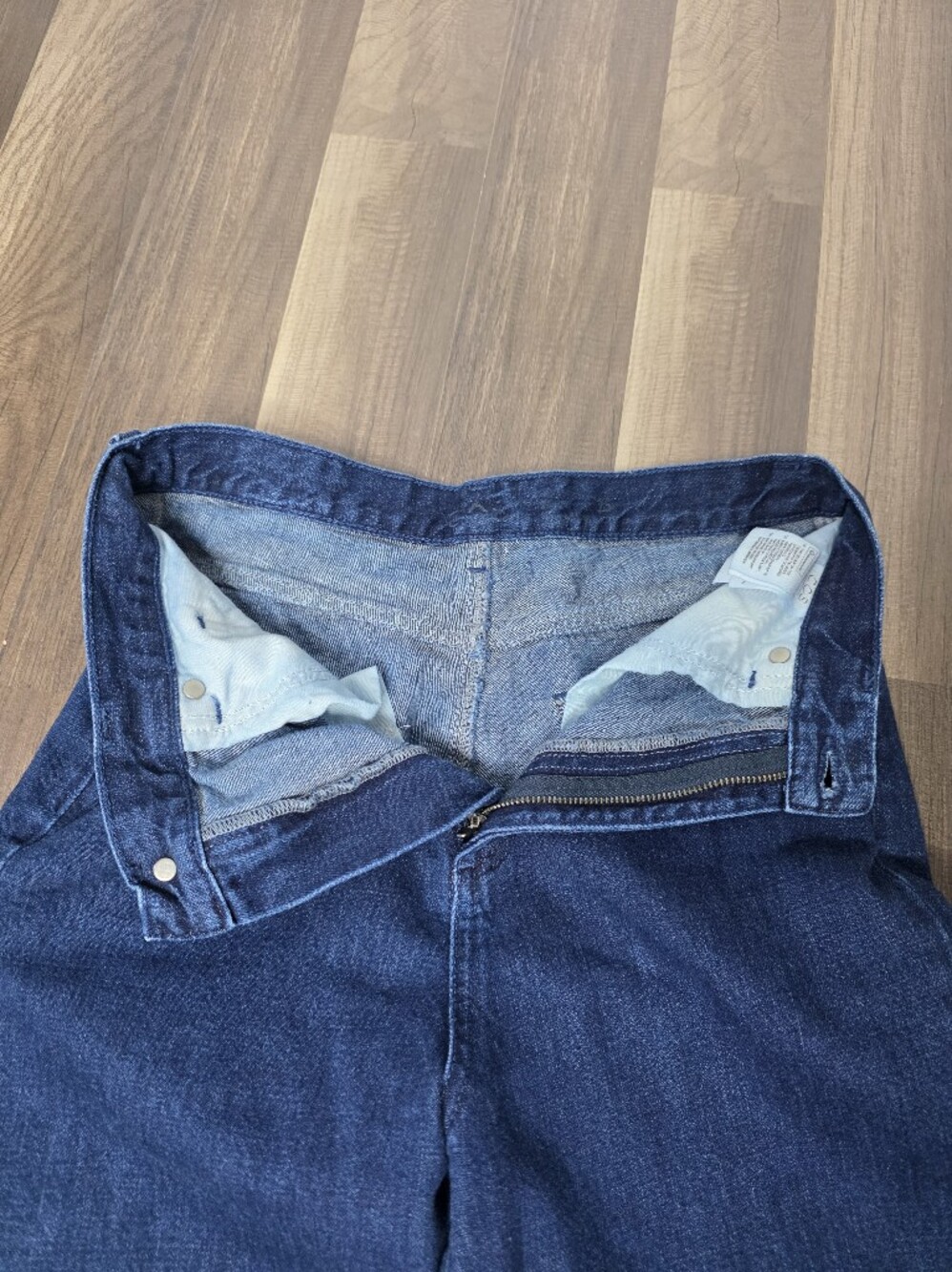 COS Dark Wash Arch Barrel Leg Rigid Denim High Rise Jeans Contemporary Modest.28 - Picture 4 of 9